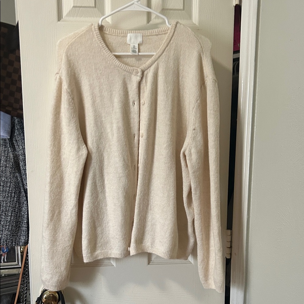 H&M Cream Button-Up Cardigan